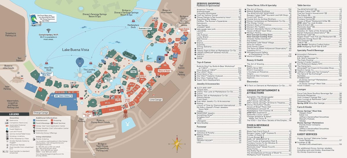kort af Disney springs
