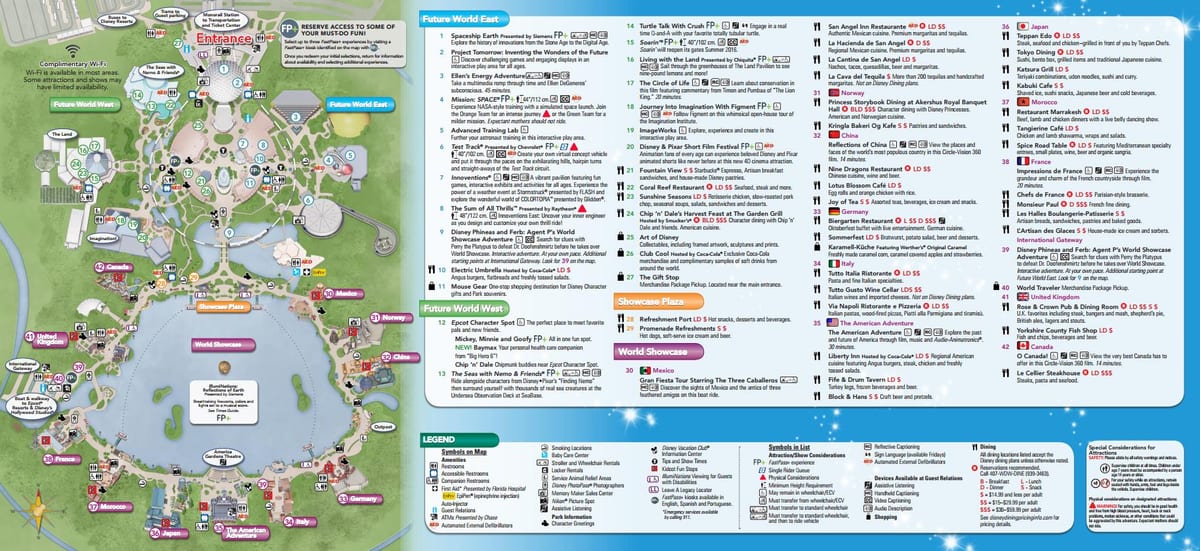 kort af EPCOT Disney World