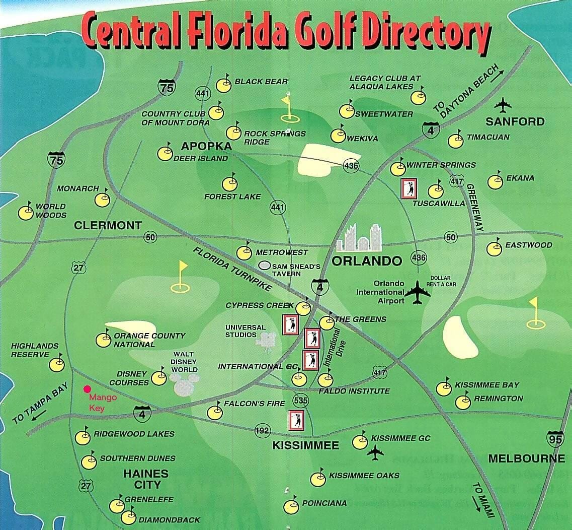 kort af Orlando golfvelli