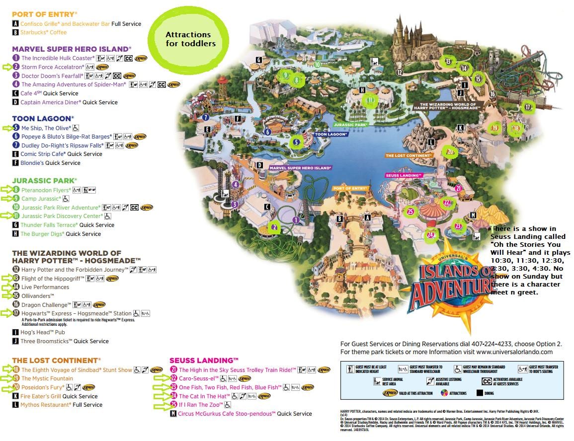 Universal Studios Eyjum Ævintýri kort