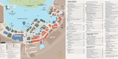 Kort af Disney springs